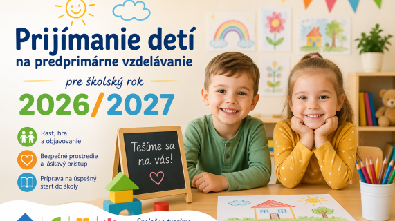 Prijímanie detí na predprimárne vzdelávanie pre školský rok 2026/2027